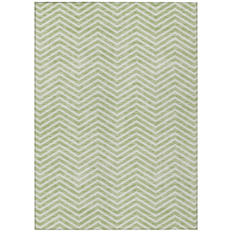 Tapis intérieur lavable à chevron vert 3 'x 5' Artichaut