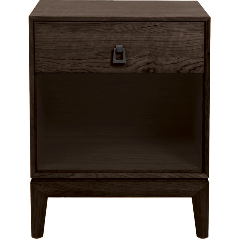 Mansfield 1 - Drawer Solid Wood Nightstand, Smoke Cherry, Conventional