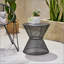 Table d'appoint NEVada avec structure en fer durable et conception en filet Breezy pour une détente en plein air et un style intemporel