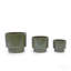 Ensemble de pots à fleurs en céramique émaillée à la main de 3, 15/12/9 po de diamètre, pour plantes grasses et escalier d'intérieur, argile poreuse respirante, vert terreux-129459825