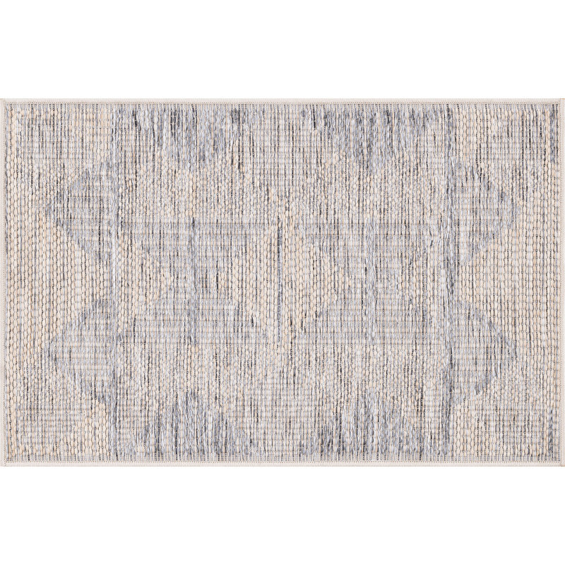 Tapis intérieur / extérieur beige et gris April, Rectangulaire 2 pi x 3 pi