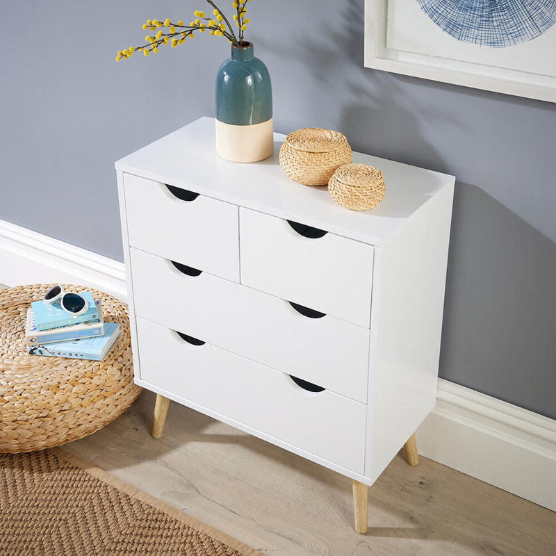 Brashear 4 Drawer 60cm Chest Of Drawers, White