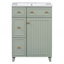 Meuble-lavabo peu encombrant avec lavabo en céramique et beaucoup de rangement-53606632