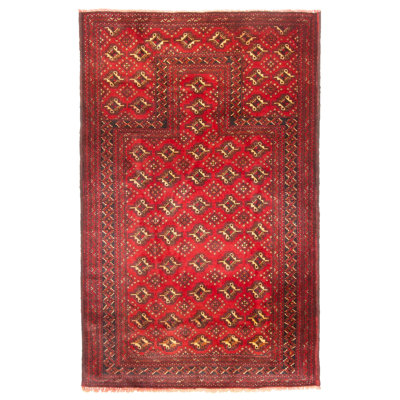Tapis rouge Teimani 2 pi 11 po x 4 pi 7 po