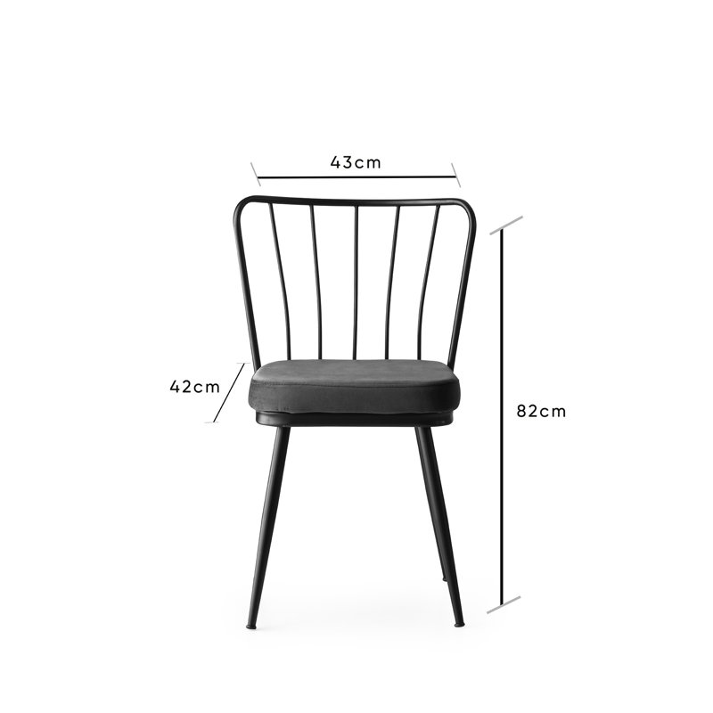 Ensemble de chaises élégantes (2 pièces), noir et blanc moderne, 16,9 po x 32,3 po x 16,5 po | Structure 100% métal avec velours et siège revêtu de mélamine | Conception confortable, capacité de 385 lb, idéale pour la salle à manger et les espaces contemporains