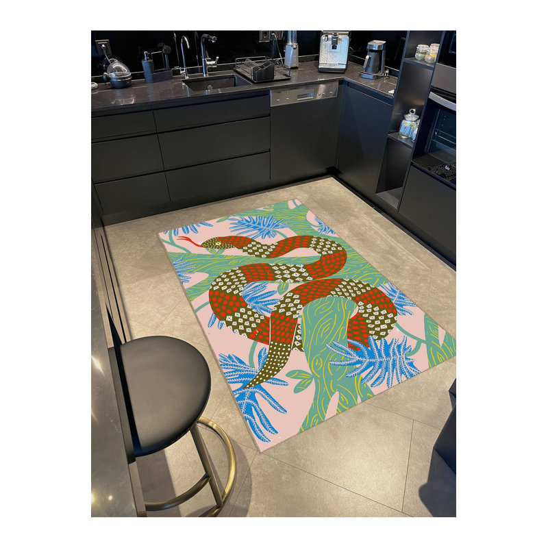 Tapis décoratif multicolore, Tapis de couloir 3 pi 3 po x 6 pi 7 po inclus