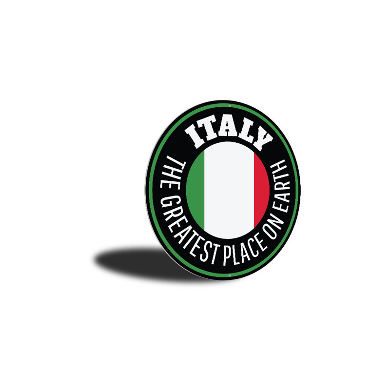 Plaque en aluminium Italie, H 18 po x l 18 po x P 0,06 po
