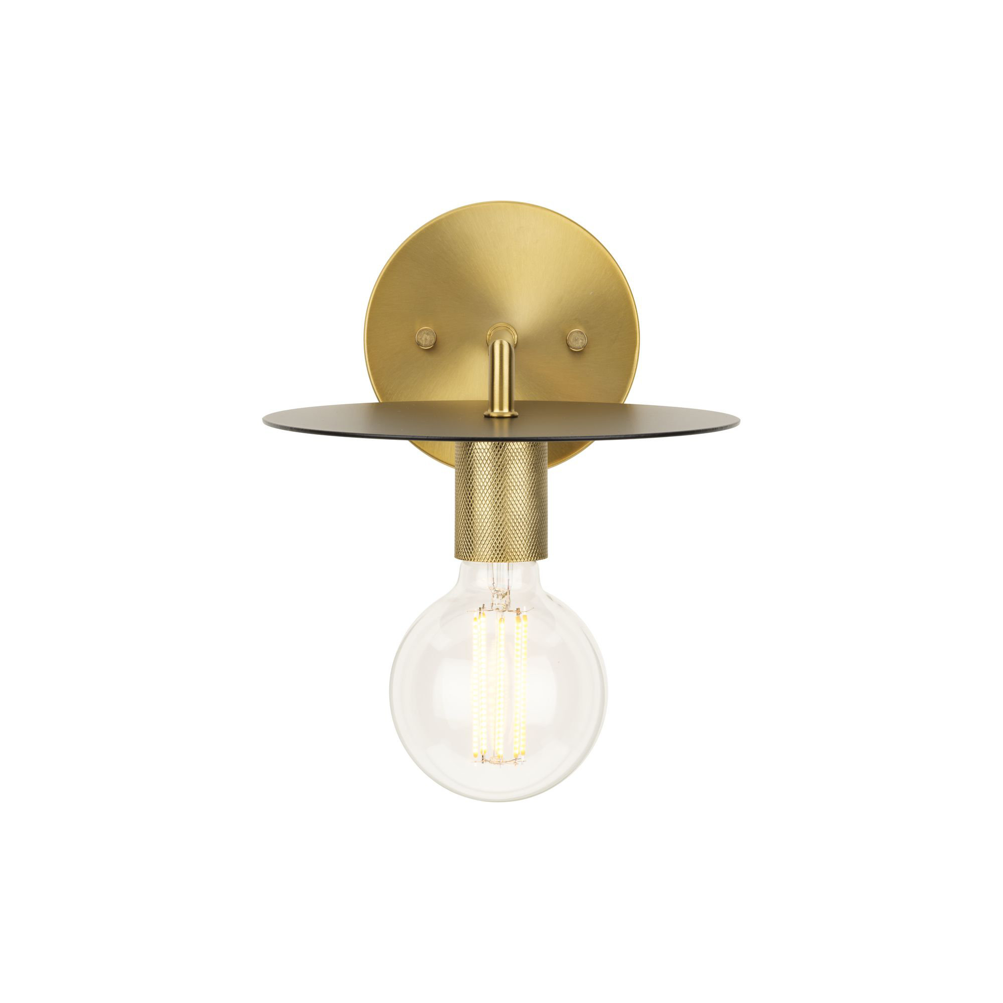 Single Light Steel Dimmable Armed Sconce, Brushed Bronze
