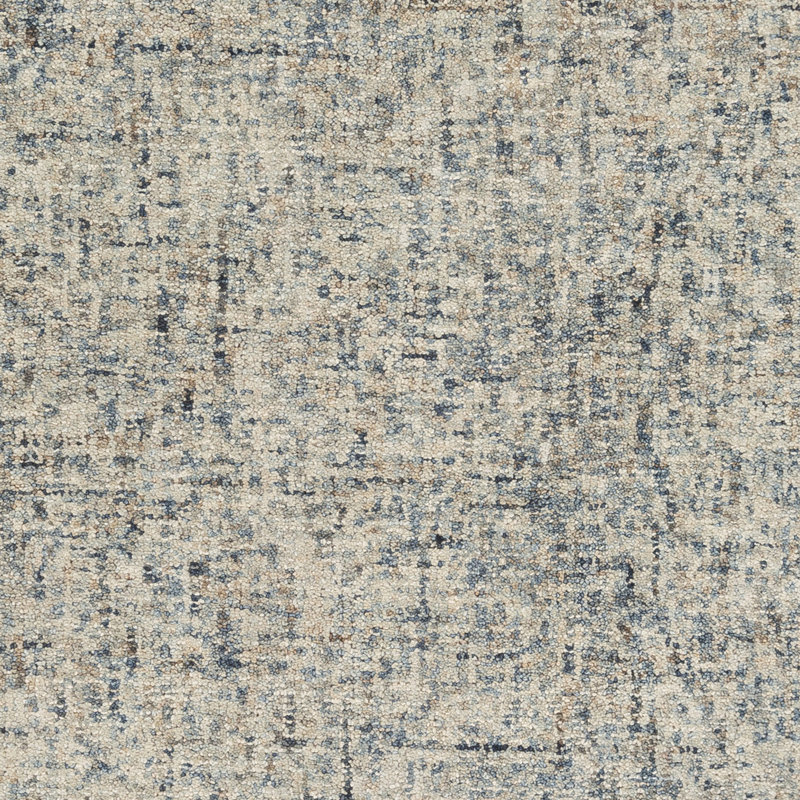 Bale Hand Tufted Wool Abstract Area Rug in White, Rectangle 2' x 3'