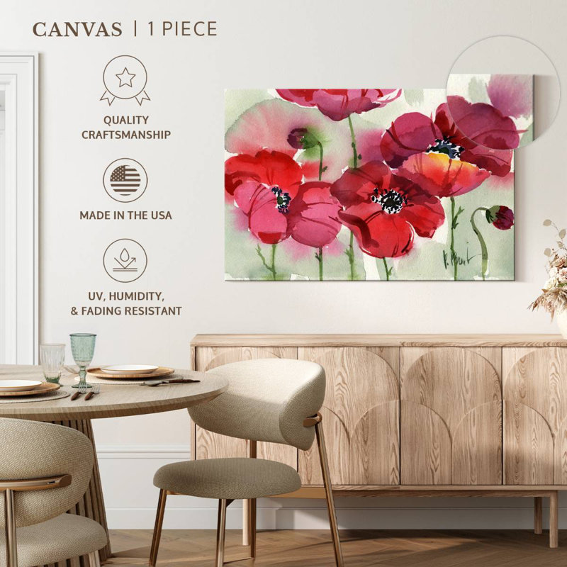 Coquelicots frais Harnek, H 30 po x l 45 po