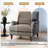 Upholstered Nailhead Trim Accent Chair With Throw Pillow And Solid Wood Legs-318845261