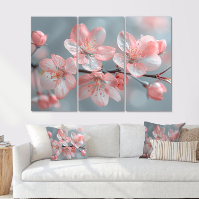 Pink Apple Blossom Spring Awakening I - Apple Blossom Wall Art Print Set