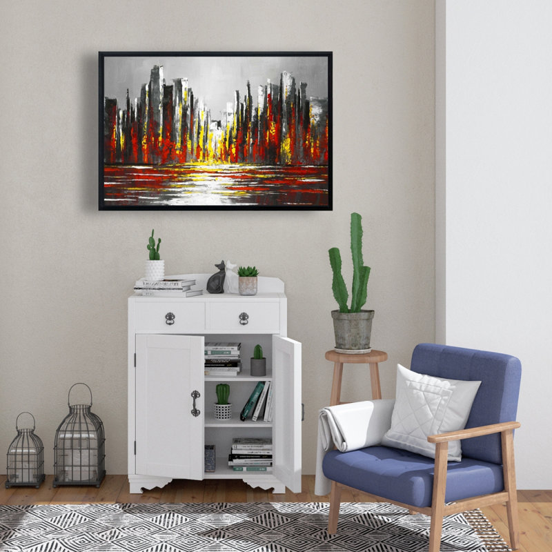 «Abstract Red Skyline», H 24 po x l 36 po
