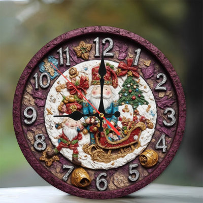 Christmas-Clock-Santa-Elf-Sleigh