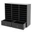 Armoire de rangement en papier et courrier avec 24 compartiments et 2 tiroirs-1984639042