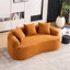 SOFA: canapé orange à deux places, tissu en chenille grain de bois, canapé à compression double éponge, canapé à compression double avec 3 coussins pour la maison / la maison / le mobilier / l’appartement / le bureau-910258344-910258350