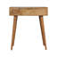 Mini coiffeuse rose en bois massif, 4 compartiments, pieds nordiques, rose et brun clair