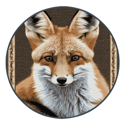 Washable Bat eared Fox Wildlife Area Rug