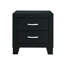 Table de chevet Modern Glamour en noir, 2 tiroirs, en bois massif et ornement noir