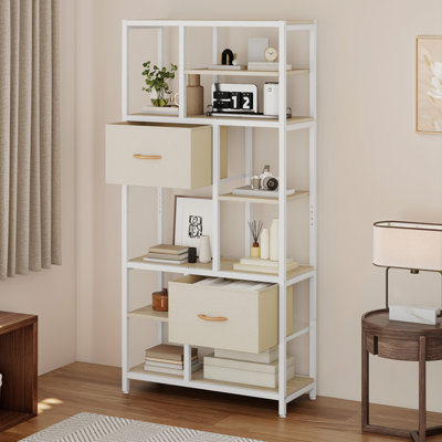 151 H X 72 W Corner Shelf Unit Wooden Bookcase for Living Room