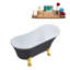 Baignoire de trempage sur pieds en acrylique 55 "avec bonde, pattes et plateau en bambou Streamline-76223131-90730277