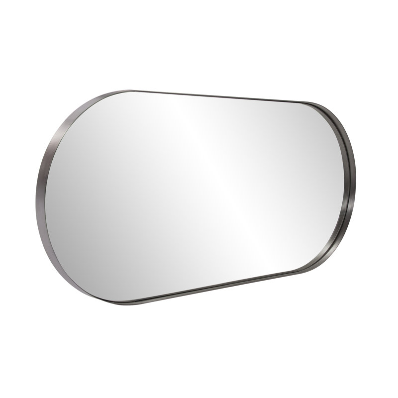 Miroir Capsule en argent brossé, Argent brossé