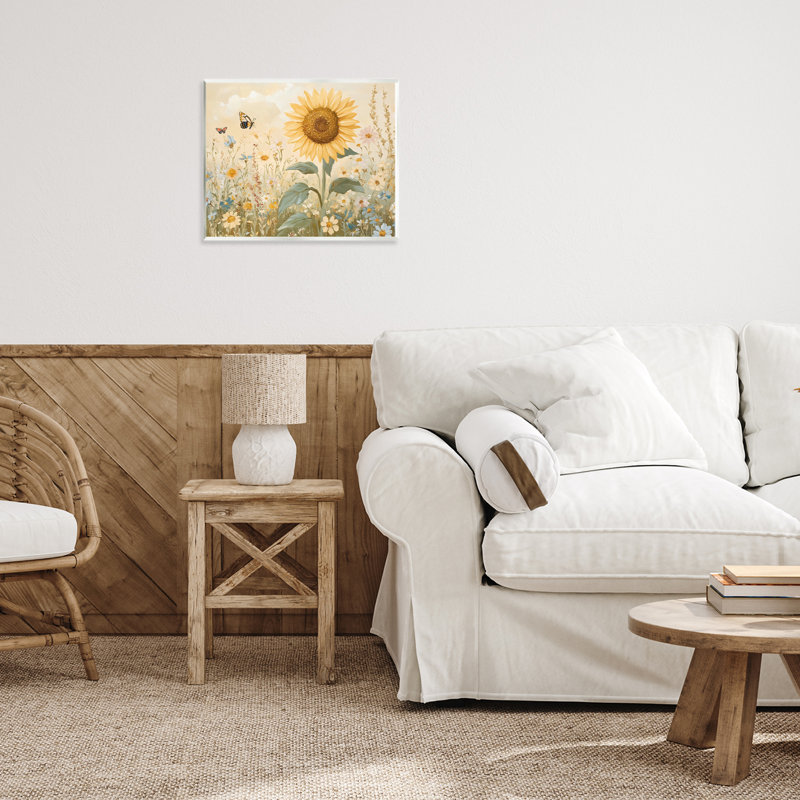 «Sunflower Wonder Floral Meadow», plaque murale par Petal Prints Design