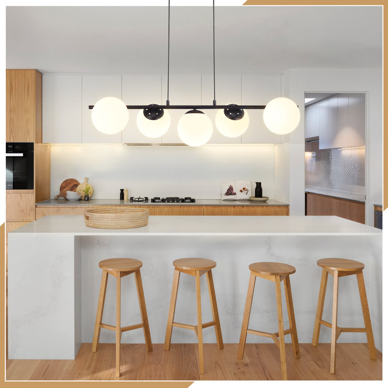 Sollis 5 - Light Kitchen Island Pendant 5-Globe for Dining Area, Black