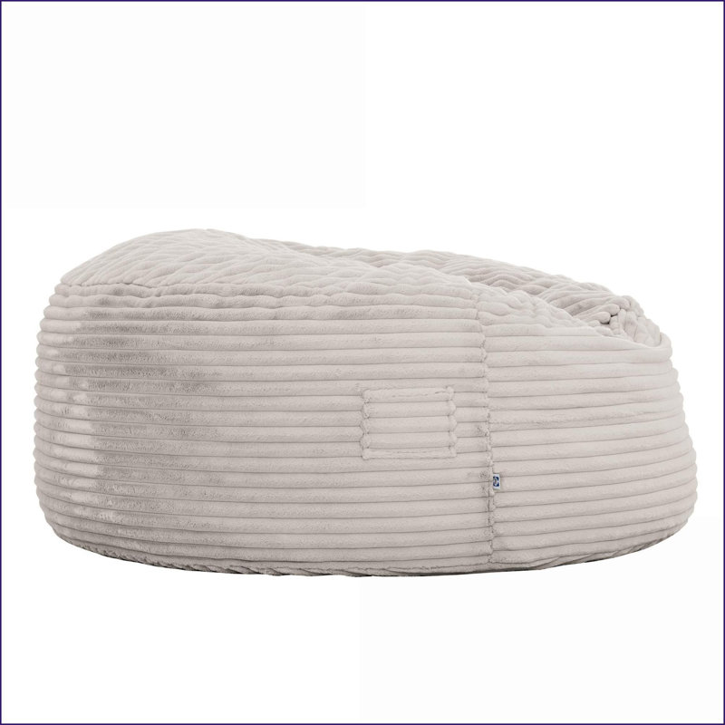 60” Round Corduroy Memory Foam Bean Bag Chair for Adults &amp; Kids | Taupe | Round, 18" H x 60" W x 60" D