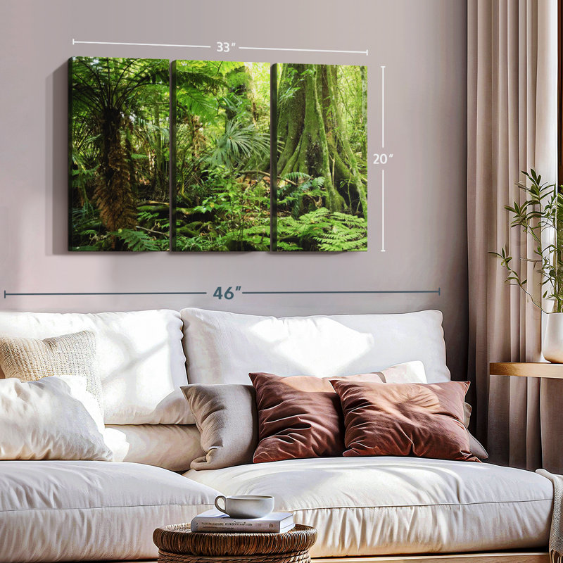 «Jungle Ferns Forest» sur toile, H 20 po x l 33 po x P 1,25 po
