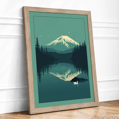 Mountain Reflected Minimalist - Framed Print