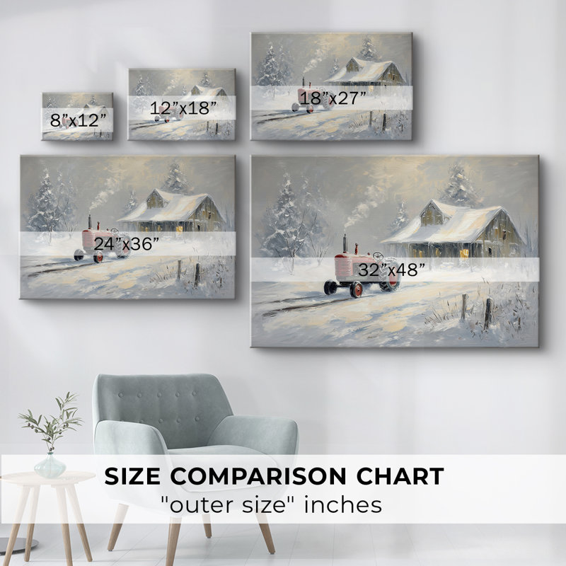 Snowige Carol - Toile tendue avec châssis de qualité supérieure, H 12 po x l 18 po