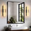 Ensemble de 2 appliques murales en marbre naturel 19,7 po, éclairage mural moderne noir pour salle de bain, salon, chambre à coucher, escalier