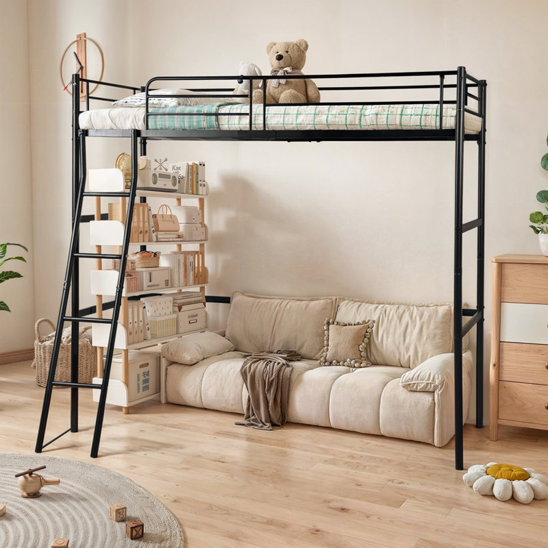 Metal Loft Bed with Multifunctional Design