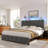 Bed Frame With Velvet Headboard, Storage Platform Bed With Charging Station And Led Lights-2113428756-2113428762