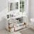 Ravenna 60" Freestanding Single Sink Bathroom Vanity with Engineered Marble Top and Matching Mirror-27042755