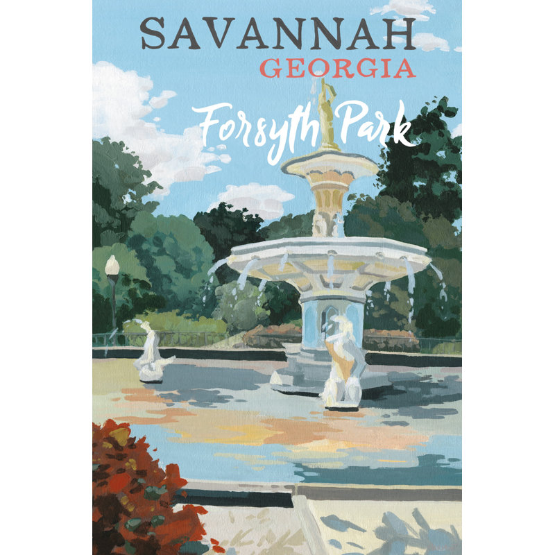 «Forsyth Park in Savannah, Georgia», impression sur toile tendue, H 45 po x l 30 po x P 1,5 po
