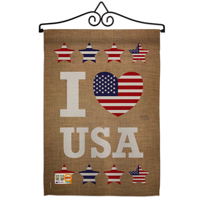 Double Sided 18.5'' H x 13'' W Polyester Independence Day Flag Set