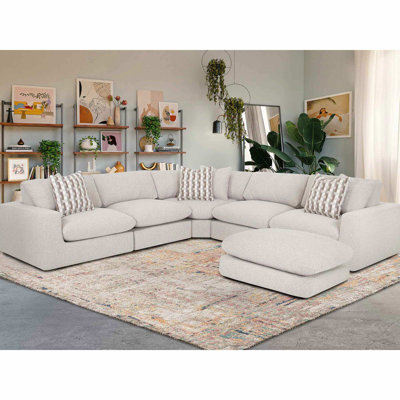Canapé modulaire avec repose-pieds réversible 6 pièces Bossley
