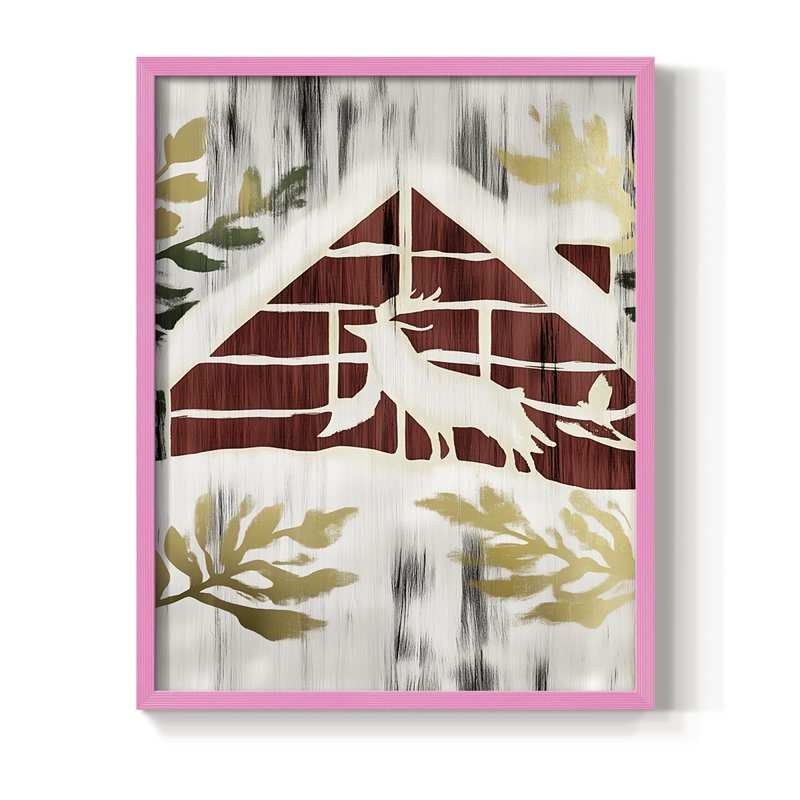 Reproduction encadrée - bois massif, H 15 po x l 12 po, Rose