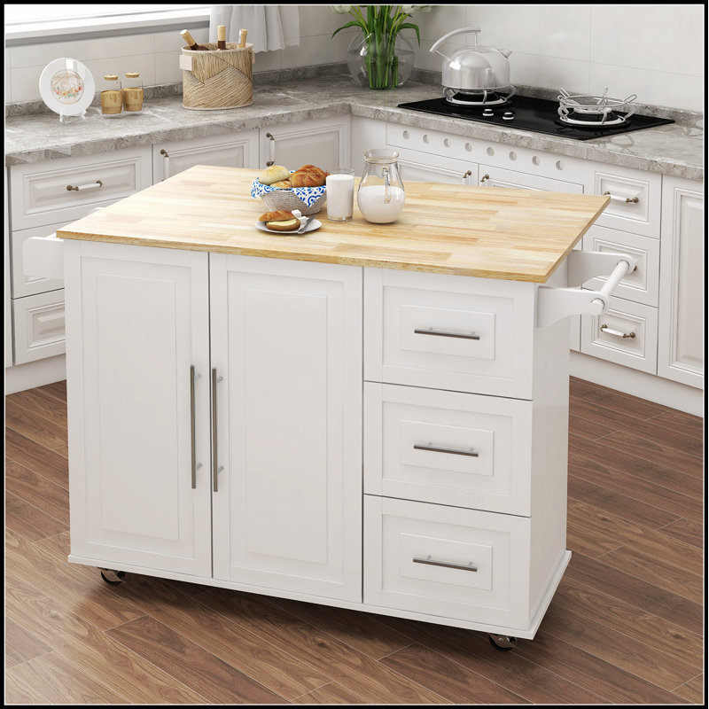 Îlot de cuisine polyvalent avec porte-épices, porte-serviettes et extensible pour une fonctionnalité accrue