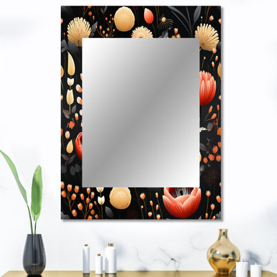 Motif floral Bohemian Bliss - miroir floral, miroir mural décoratif, art en métal imprimé