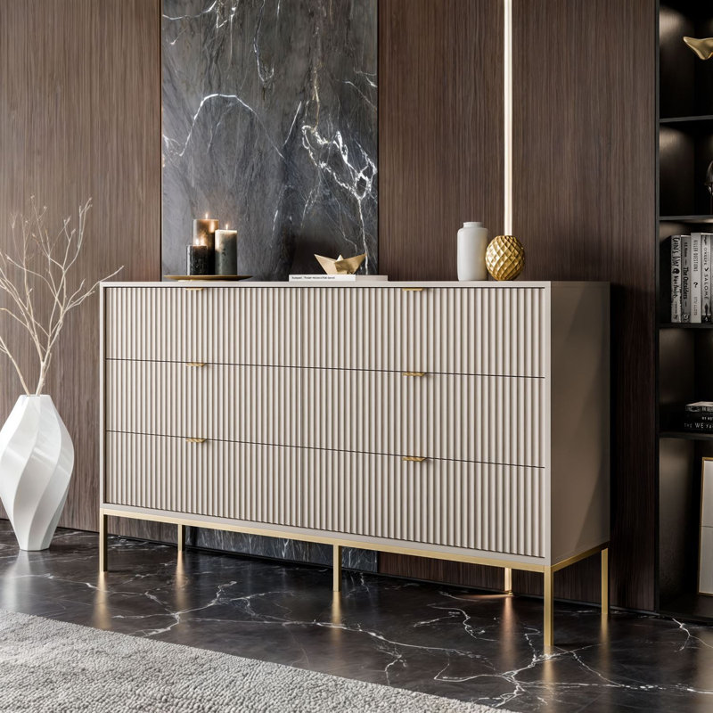 154cm Sideboard, Cashmire/Gold