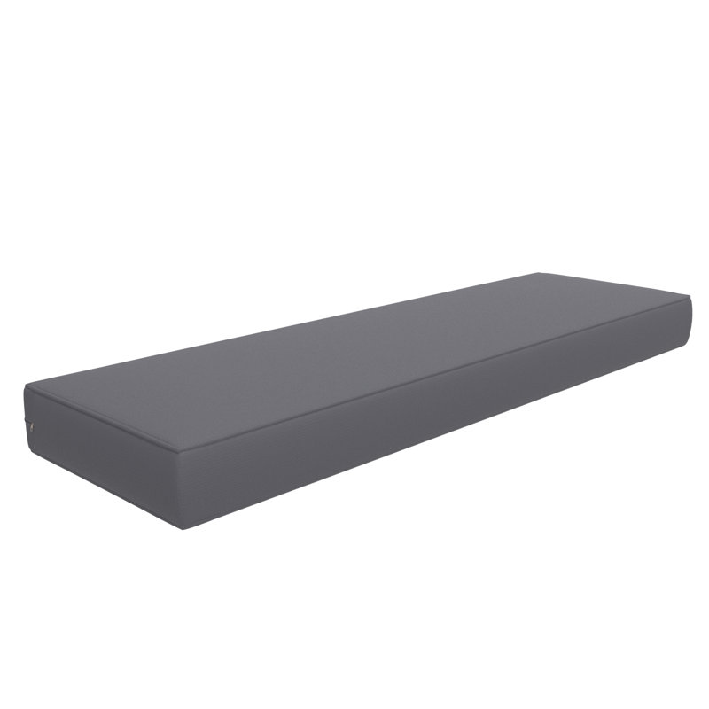52 Inch Outdoor Bench Cushion, 5" High Density Foam, Grey