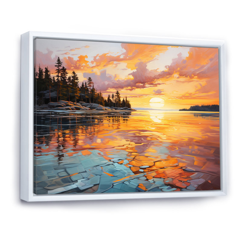 Writhlington Canada Morning Reflections II sur impression sur toile, H 34 po x l 44 po x P 1,5 po, Cadre flottant blanc