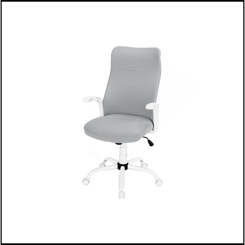 Chaise de bureau ergonomique avec fonctions réglables et conception confortable pour la productivité, Gris clair, Blanc