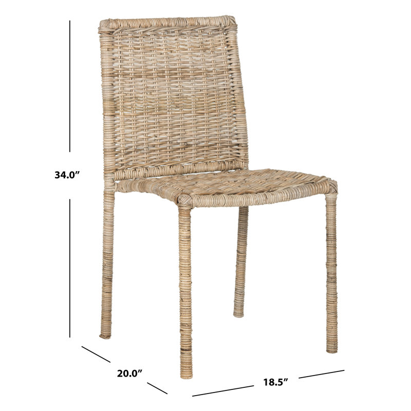 Gray Wicker Double Seating Dining Chair Set