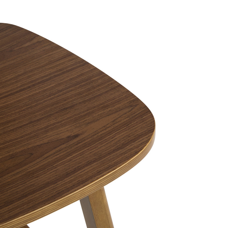 Intérieur, noyer teinté, bois d'hévéa, tabouret de bar, de 2, siège incurvé ergonomique confortable, tissé, convient aux intérieurs modernes 2 intérieurs avec finition ombrée, structure en bois d'hévéa, dossier en bois massif