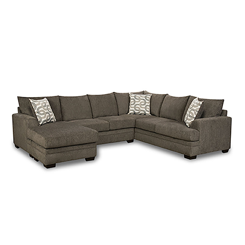 Canapé modulaire avec repose-pieds gauche Torleif, Polyester gris anthracite