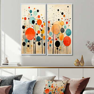 Vert beige rétro Mid-Century abstrait I - art mural vert